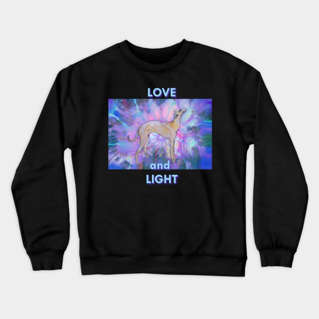 Love and Light Greyhound Crewneck Sweatshirt by candimoonart